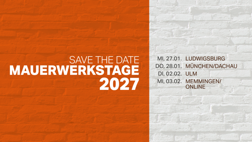Mauerwerkstage 2027: Save the Date